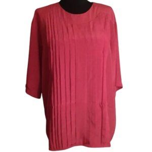 Pierre Cardin vintage 16 pintuck blouse Red